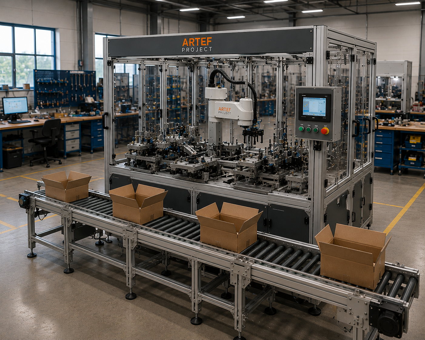 Sistem automatizat pentru ambalarea componentelor hidraulice